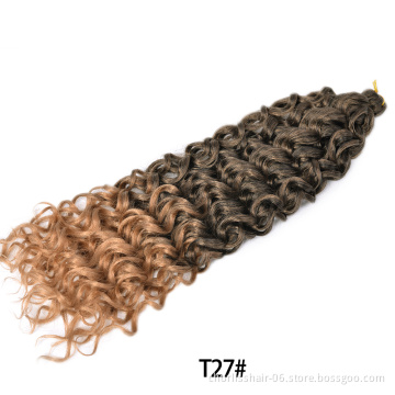 Wholesale Best Selling 24 Inches Ombre Light Color Wavy Bulk Cambodian Hair Crochet Braids Synthetic Braiding Hair Extensions
